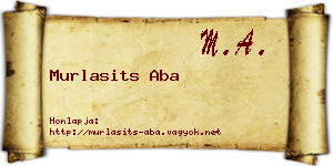 Murlasits Aba névjegykártya